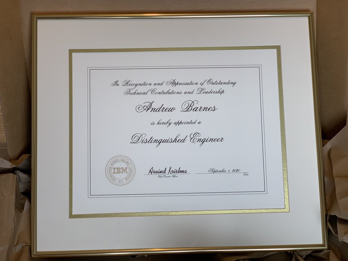andrewbarnes666's tweet image. So this came in the post today! THANK YOU @IBM @ibm_in_ireland @ArvindKrishna @GinniRometty @JWhitehurst #IBM #DistinguishedEngineer #IBMDistinguishedEngineer #GTS #IBMProud #GTSProud