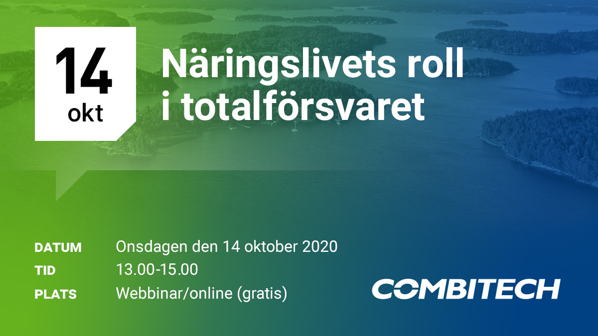Vad sker i samhället vid kriser och krig? Varför är ett starkt totalförsvar viktigt? Onsdagen den 14 oktober arrangerar vi ett webbinar för att prata nuläge och spana framåt. Läs mer och anmäl dig, combitech.se/nyheter-inspir…
