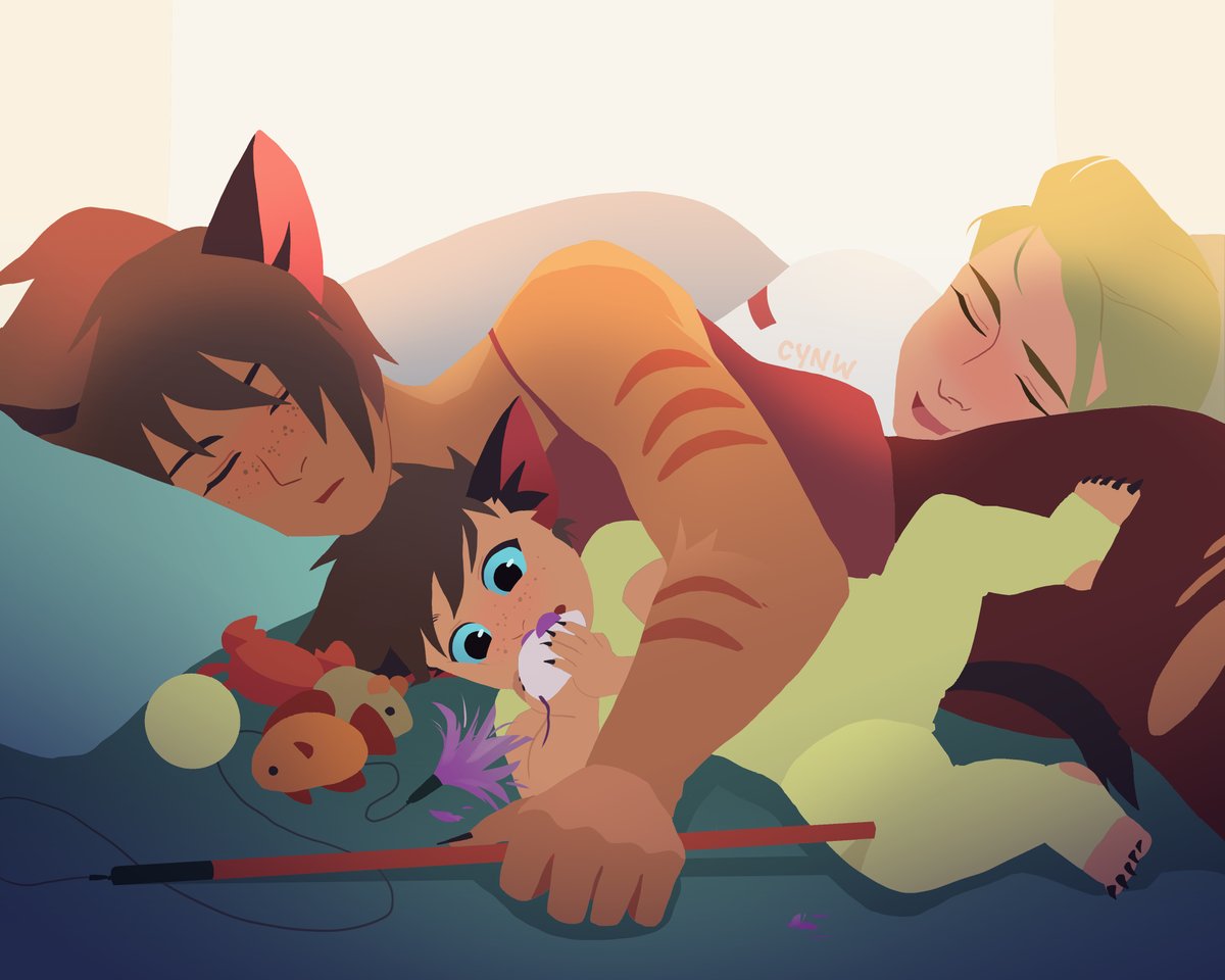 catratober day 7 + 8: cat toys + snuggling! #catradora #shera #spop #catratober