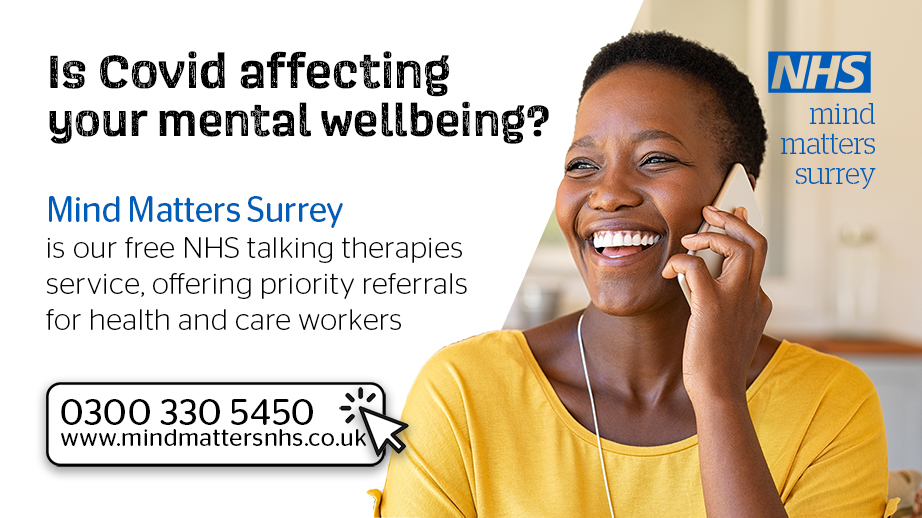 This year has been very difficult for many of us. If you are struggling at the moment, our #free #talkingtherapies service <a href="/MindMattersSABP/">Mind Matters Surrey NHS</a> could help. Find out more at bit.ly/34DHVzg or ring 0300 330 5450 #WMHD #WorldMentalHealthDay <a href="/SurreyHeartland/">Surrey Heartlands Health and Care Partnership</a> <a href="/SurreyCouncil/">Surrey County Council Customer Services</a>