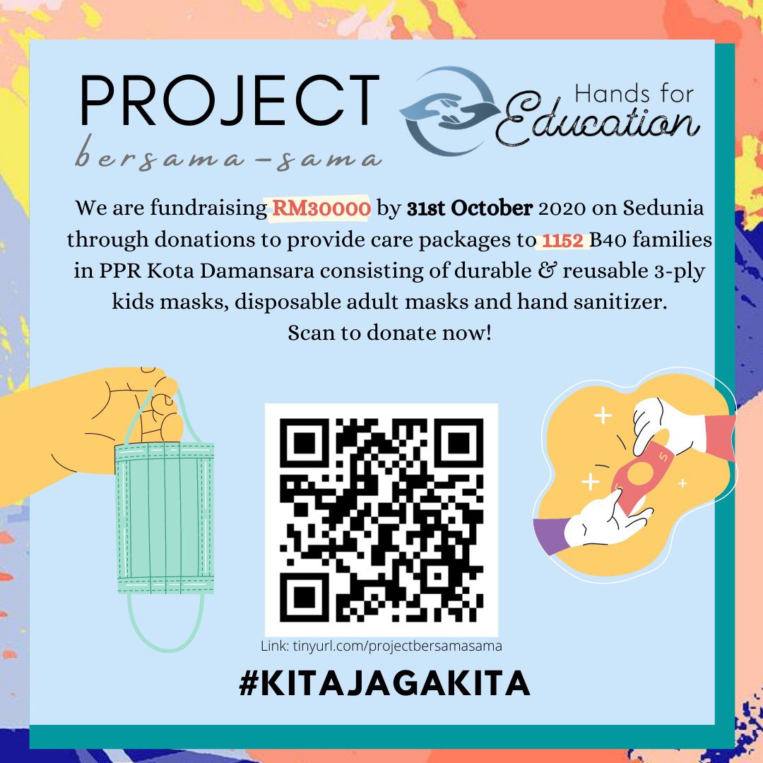 hands4education's tweet photo. The rakyat is unstoppable! Due to the immense support by everyone yet again, we will continue to receive donations. 😊 We have extended our goal to 30k and hope to supply care packages to another 576 families in PPR Kota Damansara Block C and D, making a total of 1152 families! https://t.co/zNxUh3hEd6
