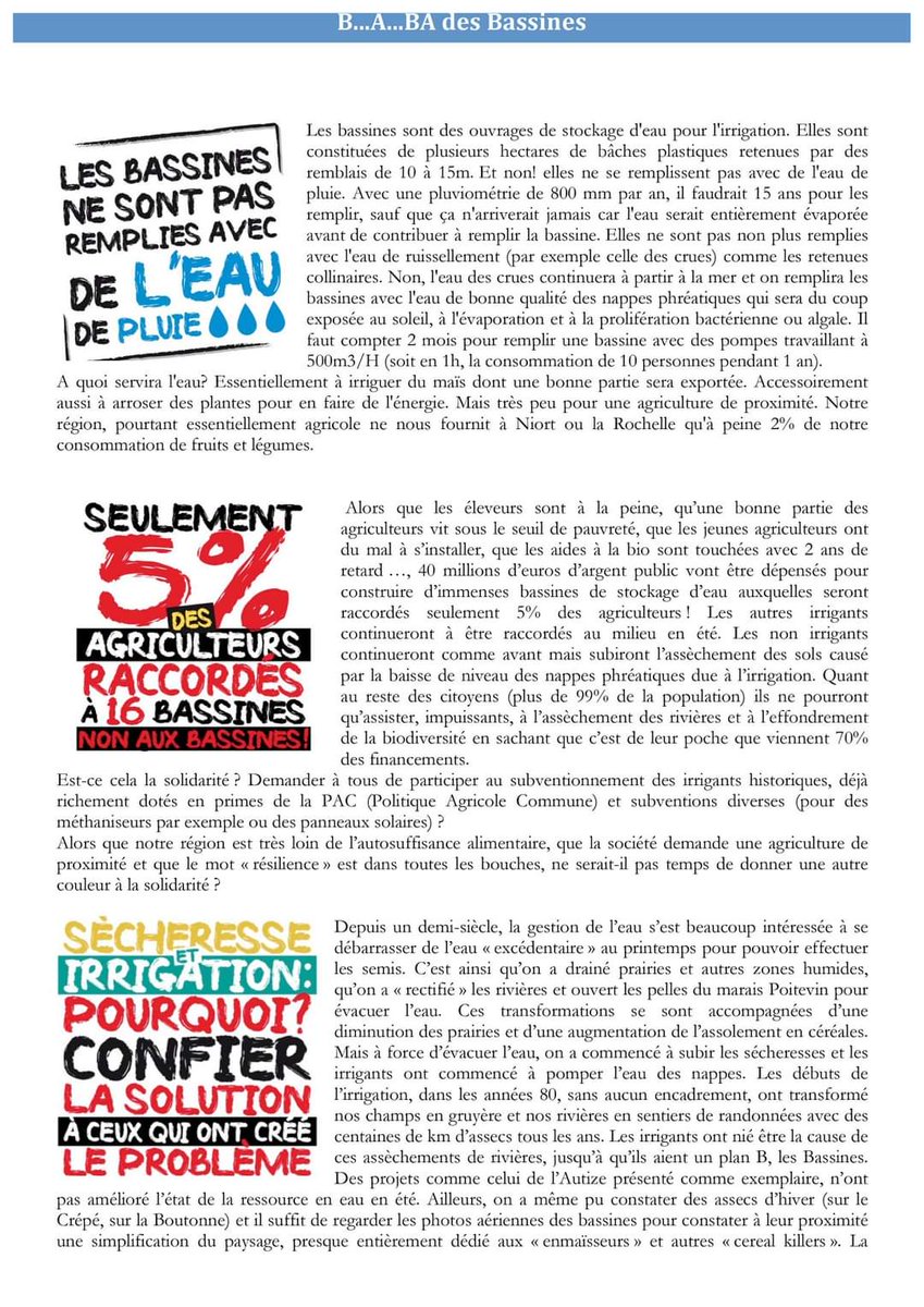 PatVeniel's tweet photo. @ZazaCuba @StephaneLHOMME C'est une manif anti #Bassines, une lutte contre un projet désastreux ! https://t.co/8mq4JeuwkS