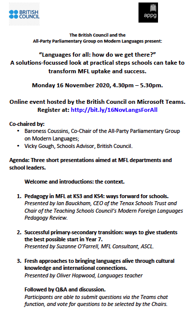 APPG Modern Languages tweet media