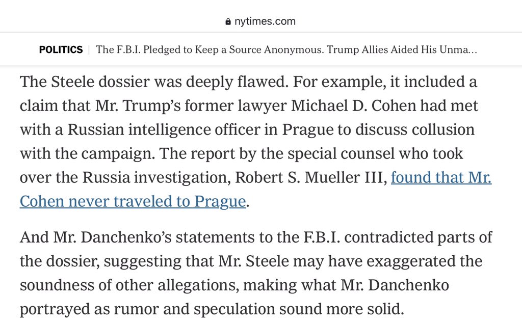 Even the Russiagate-friendly NY Times now essentially acknowledges, buried deep in articles, that the Steele Dossier was a fraud. But it goes far beyond that: there was massive abuse of power & disinformation from FBI & CIA as part of the 2016 Russiagate investigation & few care.