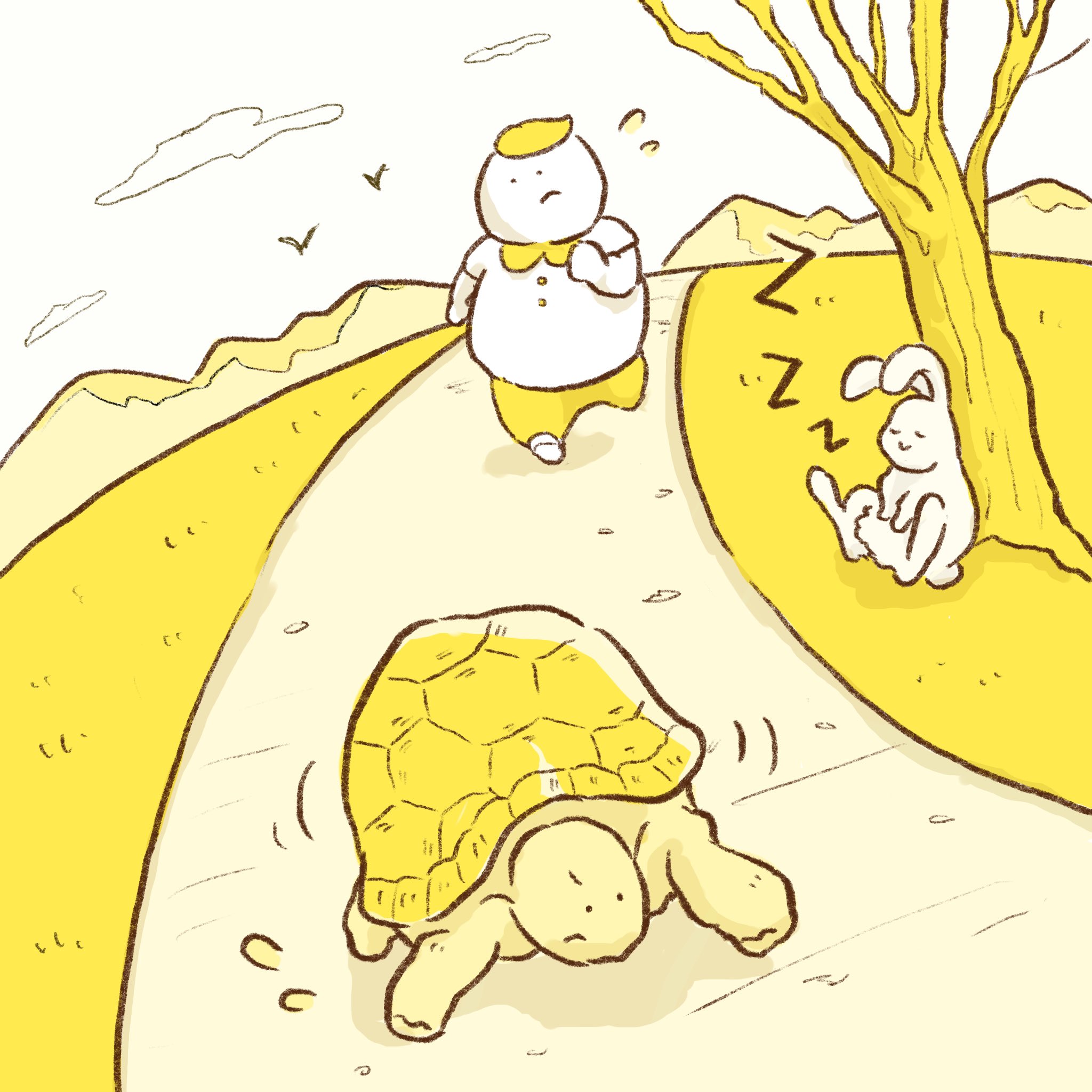 杉江慎介 デザイナー No 70 ニーホさん ウサギとカメ ウサギには勝ちそうです イラスト Illustration イラスト好きと繋がりたい ニーホさん 童話 うさぎとかめ 動物 カメ ウサギ Rabbit Turtle Animal スポーツの秋 競走 T Co