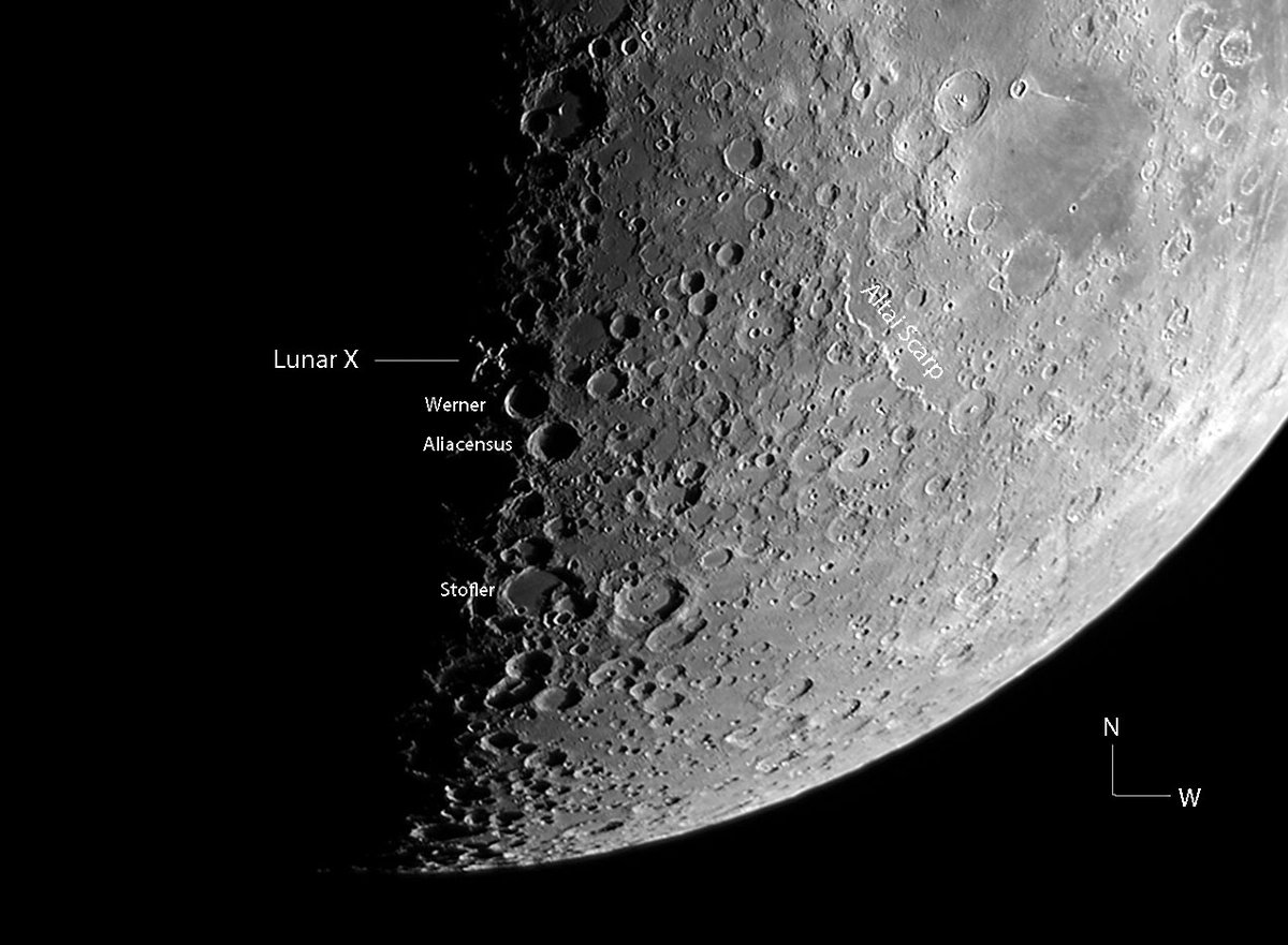 On Oct 23, Lunar X is supposed to peak in intensity! This event should be visible anywhere on Earth where the Moon is shining in a dark sky, two hours on either side of 10pm EDT! Lunar X is located about 1/3 of the way up from the southern pole of the Moon.