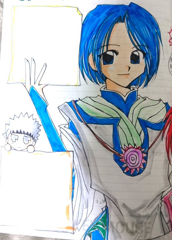 子供の頃に描いたセイラン様と大人になってからそれを真似して描いたセイラン様です

#いにしえのアンジェファンアート展覧会 