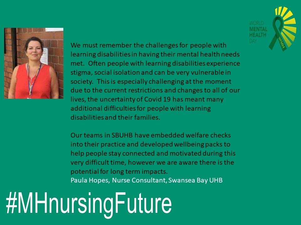 MHAWSNAG (@mhawsnag) on Twitter photo Here, <a href="/PaulaHopes1/">Paula Hopes 💙</a>, Nurse Consultant at <a href="/SwanseabayNHS/">Swansea Bay NHS</a> shares her thoughts on #WorldMentalHealthDay
<a href="/Unite_MHNA/">Unite: MHNA</a> <a href="/WeMHNurses/">WeMHNurses 💙</a> #WMHD2020 #MHNursingFuture #WorldMentalHealthDay2020 Here, <a href="/PaulaHopes1/">Paula Hopes 💙</a>, Nurse Consultant at <a href="/SwanseabayNHS/">Swansea Bay NHS</a> shares her thoughts on #WorldMentalHealthDay
<a href="/Unite_MHNA/">Unite: MHNA</a> <a href="/WeMHNurses/">WeMHNurses 💙</a> #WMHD2020 #MHNursingFuture #WorldMentalHealthDay2020