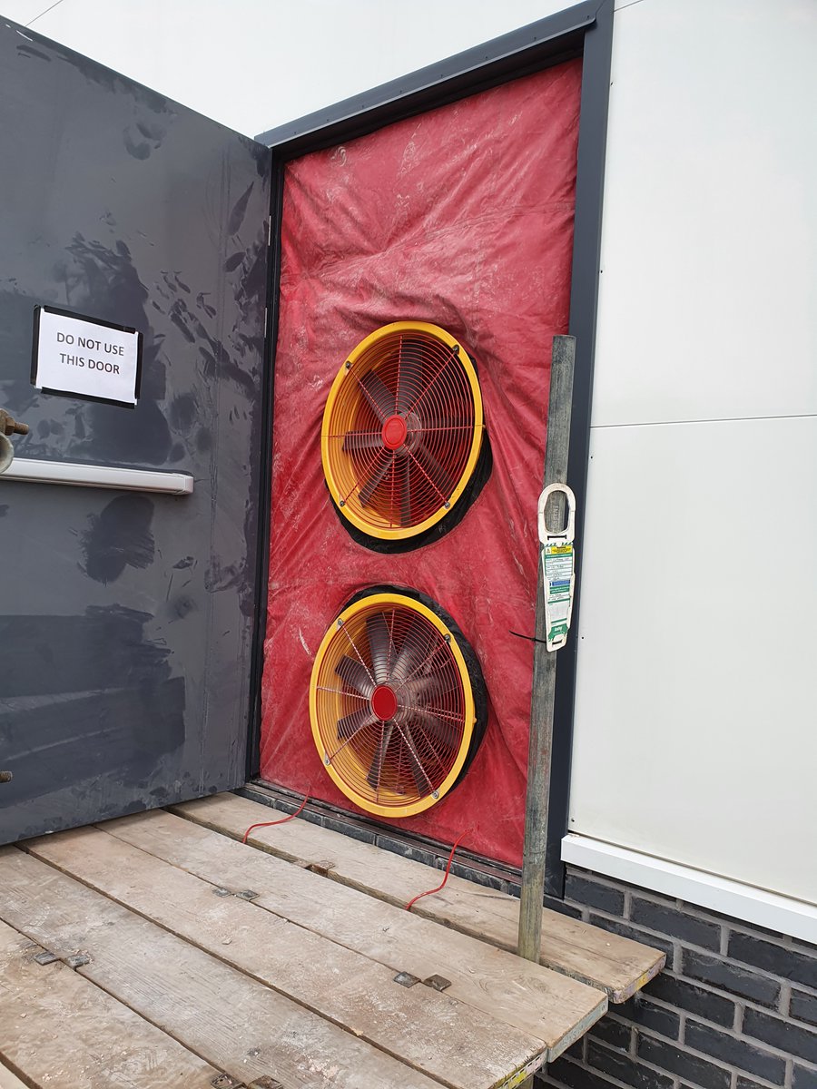 Commercial Air Testing in progress. Highly experienced Air Test Engineers available to carry out Air Testing, on both commercial &amp; residential properties. Email admin@awardenergy.co.uk for a competitive quotation #airtesting #awardenergyconsultants
