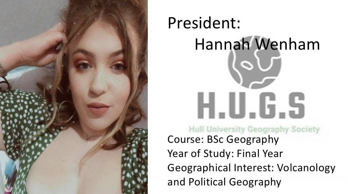 hulluni_geogsoc's tweet photo. MEET THE EXEC 🌍: 

Finally, this is our President, Hannah! 

Hannah has been the one behind re-starting the society and has worked really hard to get us going again! Hannah will continue to lead the society as president, helping it to run smoothly and keeping the exec in line https://t.co/RA2R0XXGYL