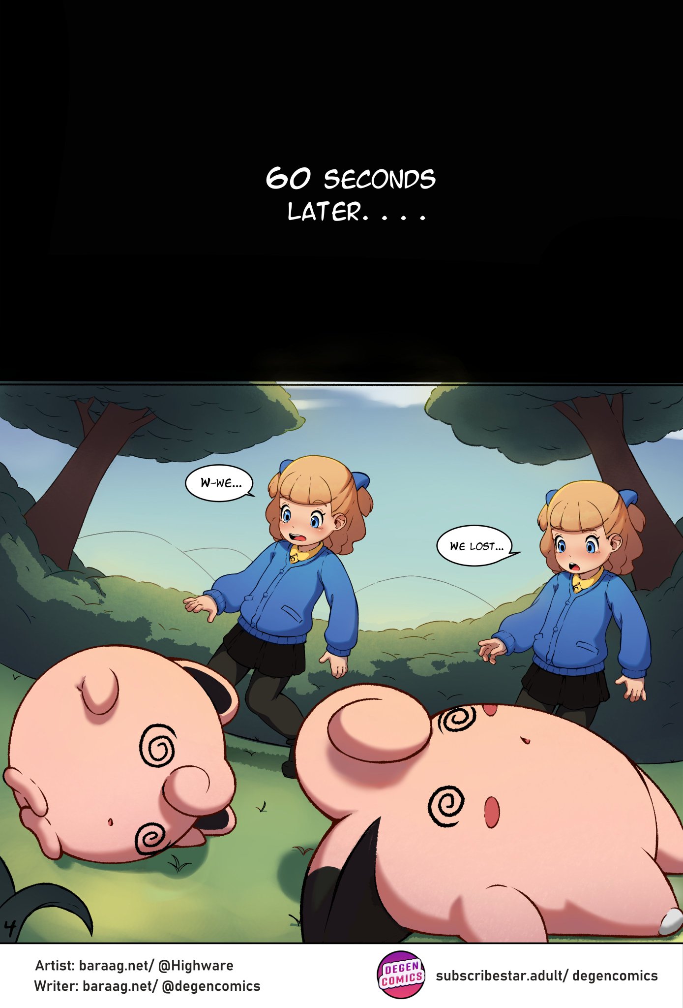 Degen Comics on X: Spoils of Victory Page 4 is released! tfw you  accidentally encounter a trainer from the beginning of the game, but your  pokemon are level 70. t.coyiMUfXX6Jg  X