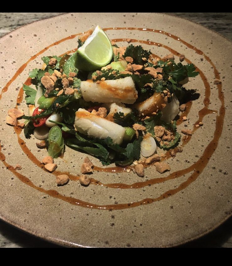 New on the menu!! Fried salt and pepper squid, with sweet chilli jam and a peanut, scallion, chilli &amp; coriander salad 🍴🍴 #broadstairs #kent #food #margate #gastropub #seafood