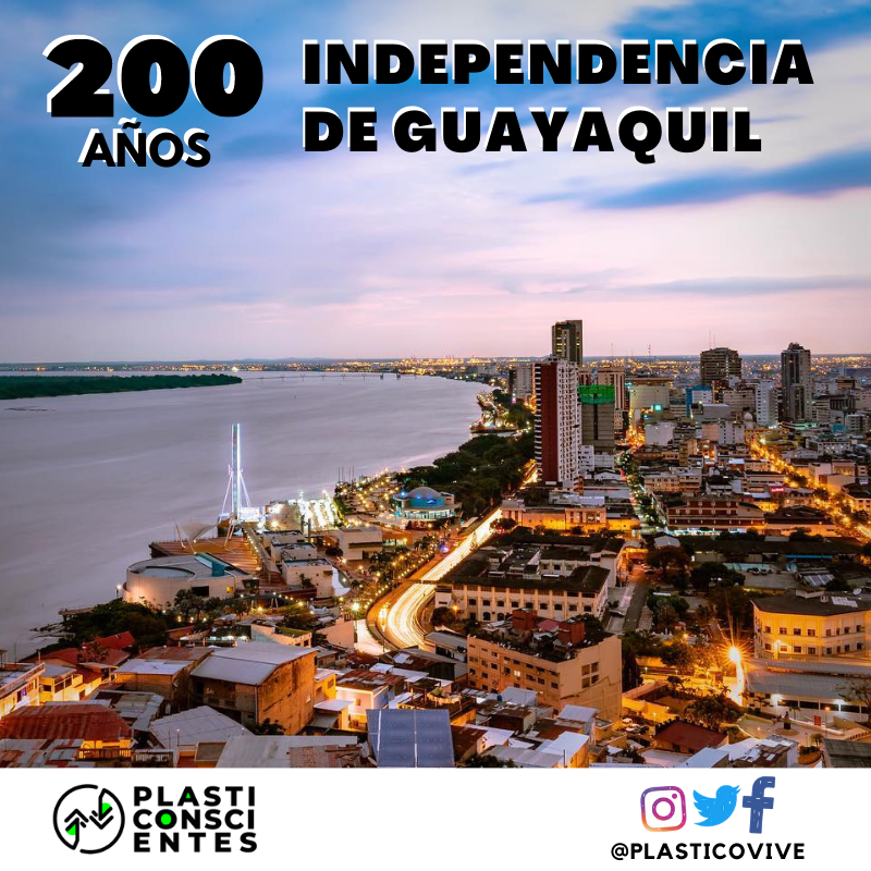 plasticovive's tweet photo. Hoy, 9 de octubre, se conmemoran 200 años de Independencia de Guayaquil.

Aportemos al desarrollo de nuestra ciudad por medio de la separación de residuos plásticos, disposición adecuada y reciclaje.

¡Por un #Guayaquil #Plasticonsciente! https://t.co/KLOSmCYiV6