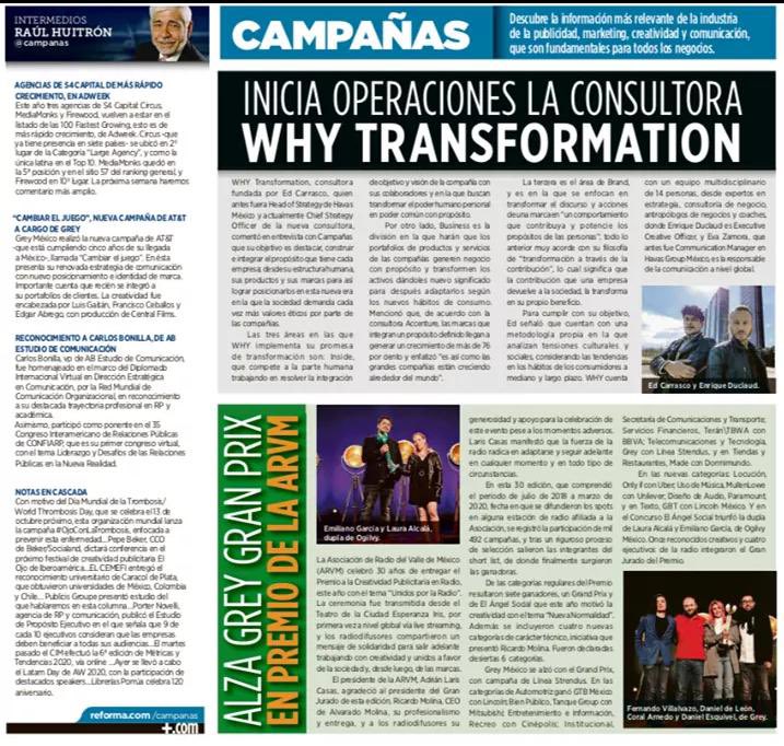 GreyMexico's tweet photo. Hoy en @ReformaCampanas con dos noticias que nos tienen muy contentos!
El Grand Prix del Ángel de la Radio organizado por la @arvmradio y el lanzamiento de la campaña de @ATTMx
#GreyIsBack https://t.co/HvDku2GWOe