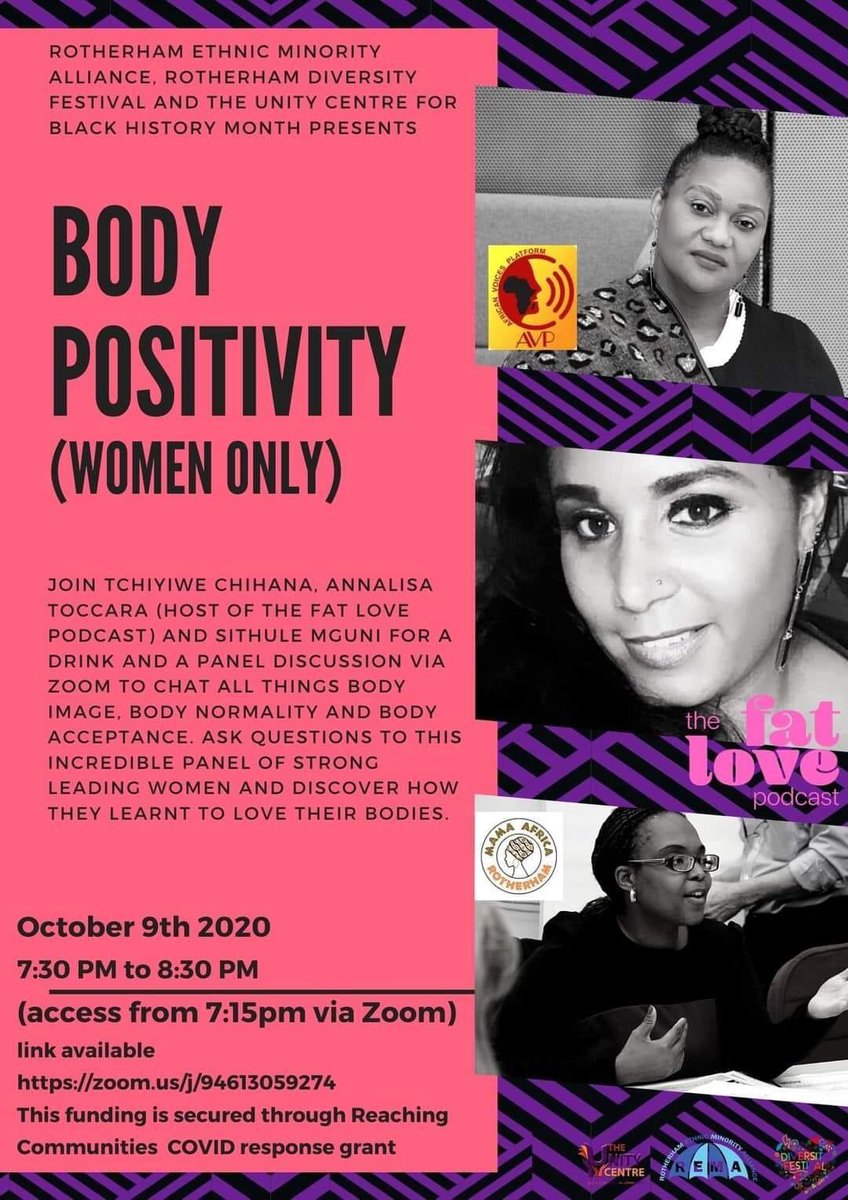 AnnaToccara's tweet image. I’m chatting all things body love tonight with @AfriWoman &amp;amp; @msithule as part of @REMACharity’s Black History Month programme ❤️💫

Join us at 7:30pm on Zoom: lnkd.in/eX5hk59

#plussize #fatlove #bodyliberation #bodynormality #blackhistorymonth #mentalhealth