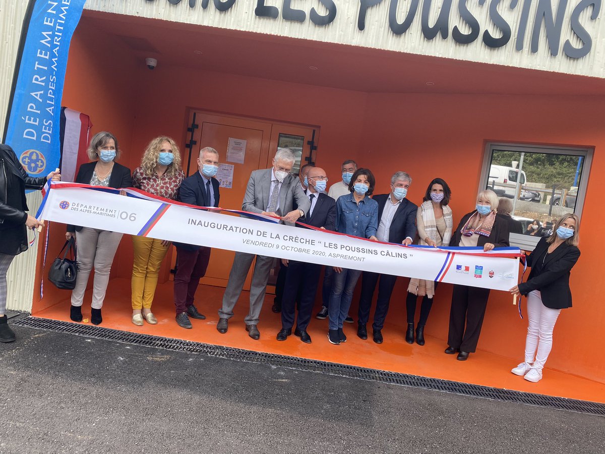 L’avenir se construit à Aspremont avec l’inauguration de la crèche les "Poussins Calins" par Pascal Bonsignore maire, @ECiotti , l’État et la Caisse d’allocations familiales.