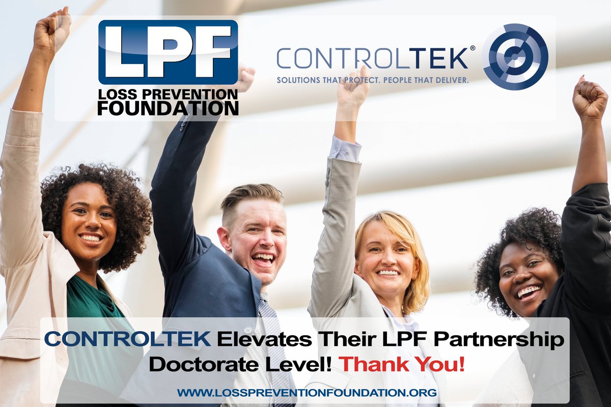 LPFoundation's tweet photo. CONTROLTEK USA demonstrates commitment to the loss prevention industry and its professionals by advancing their support to a doctorate level partnership with the Loss Prevention Foundation.

Read More: https://t.co/SnHibFl8zO 

#LPF #Controltek #LPFoundation #Partnership #Retail https://t.co/ZsAPk4OTNf