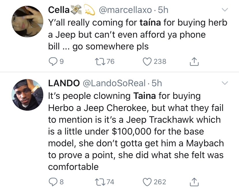 Sohh People Roasting G Herbo S Boo Taina Williams For Buying Him A V8 87 000 21 Jeep Trackhawk For His Birthday Sohh People Roasting G Herbo S Boo Taina Williams For Buying Him A V8 87 000 21 Jeep Trackhawk For His Birthday