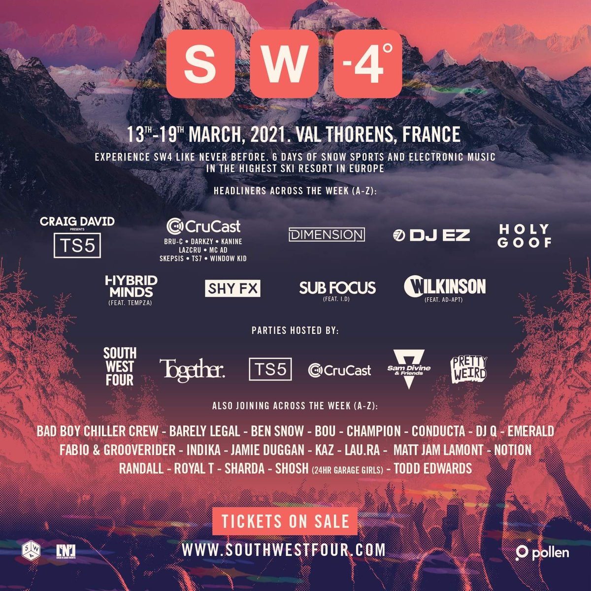 Togetherclub's tweet photo. Thrilled to host a stage at the winter edition of South West Four Festival next March in the French Alps. Phase 2 tickets are over 50% sold out. Join us for a week of snow sports and electronic music. Secure your ticket for just £25.
➝ https://t.co/ZZ2yaTrCju https://t.co/INA7BOtBGo