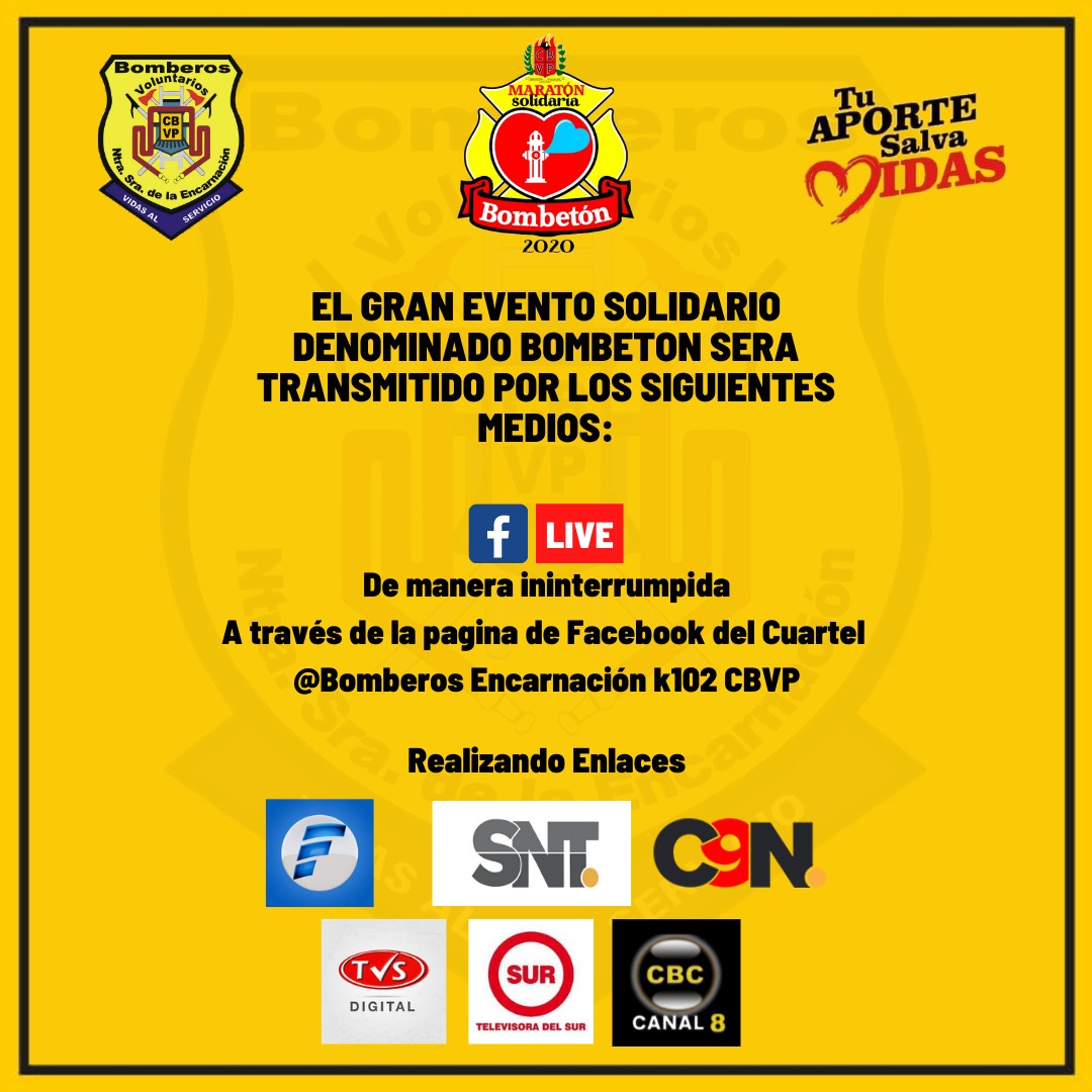 Mañana cerramos la Bombetón 2020 con la participación de artistas locales y transmisión en vivo desde nuestra página en Facebook con enlaces de canales locales