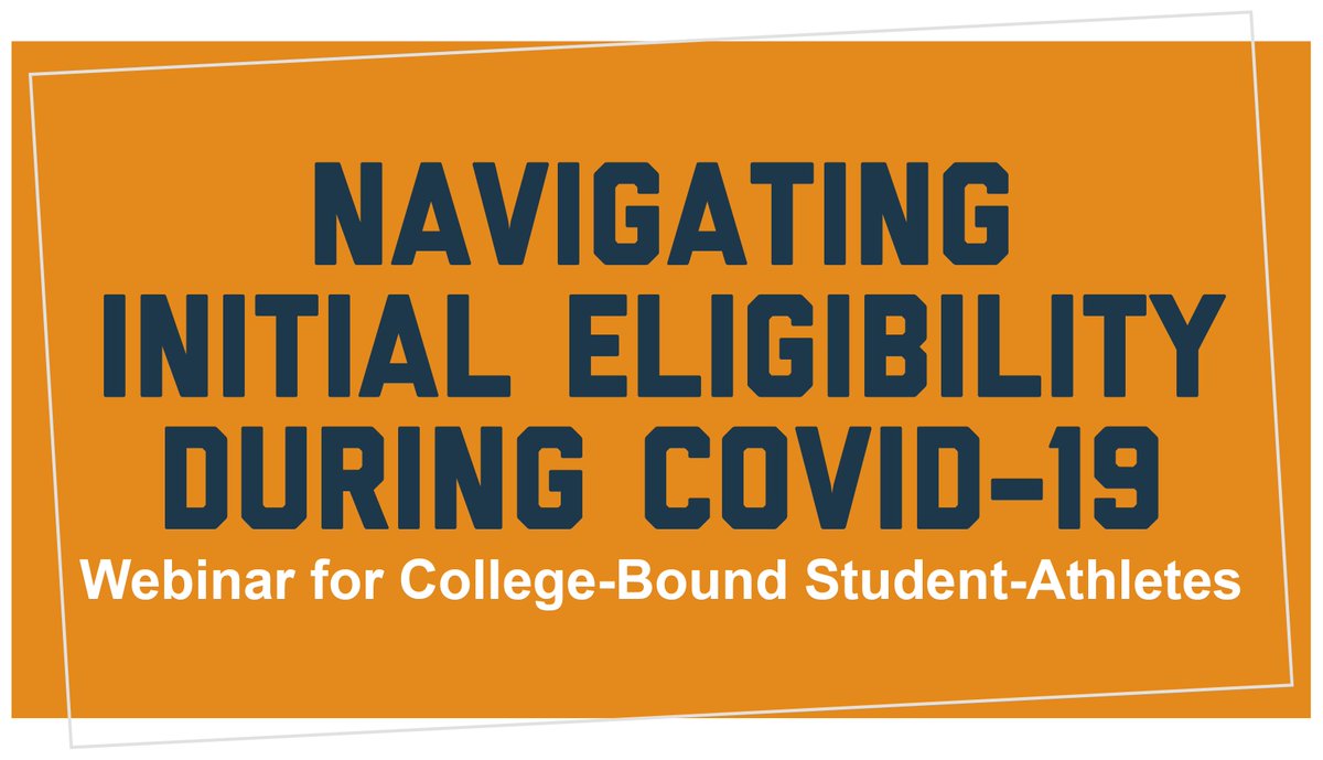 ASCAtweets's tweet photo. The NCAA Eligibility Center is hosting a webinar for your college-bound student-athletes and their families on Saturday, October 10 at 11 a.m. Eastern. https://t.co/oJTrBXTmVT https://t.co/92D4YBl8Zo