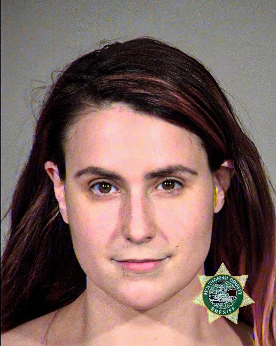 Morgan McKniff, 30, was arrested at a violent Portland BLM-antifa protest. She runs the  @teamraccoonpdx antifa group. She calls herself a citizen journalist. She previously caused a panic when she misidentified a Blazers poster for a white power sign.  https://archive.is/yL4u3 