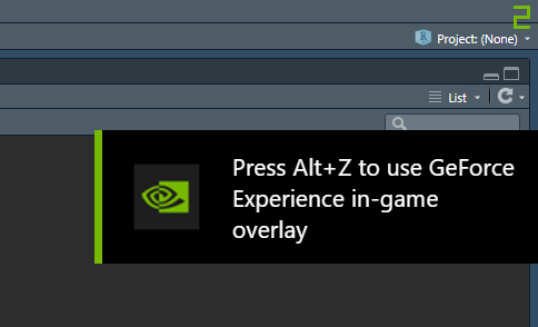 Julian Unkel So Apparently Rstudio Is Considered A Game By Geforce Experience And Now I Have A Fps Counter For My Projects Rstats T Co Hctzwd7lbi