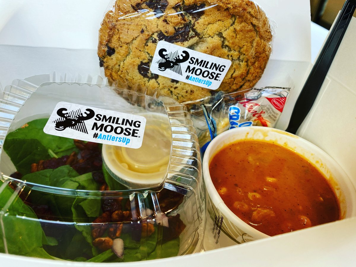 Cater with our Perfect Pair boxed lunch.  Your choice of two - a cup of soup, side salad or half sandwich.  Each box also includes a dessert!  Call 1-877-669-6168 or email smilingmoosecatering@gmail.com.