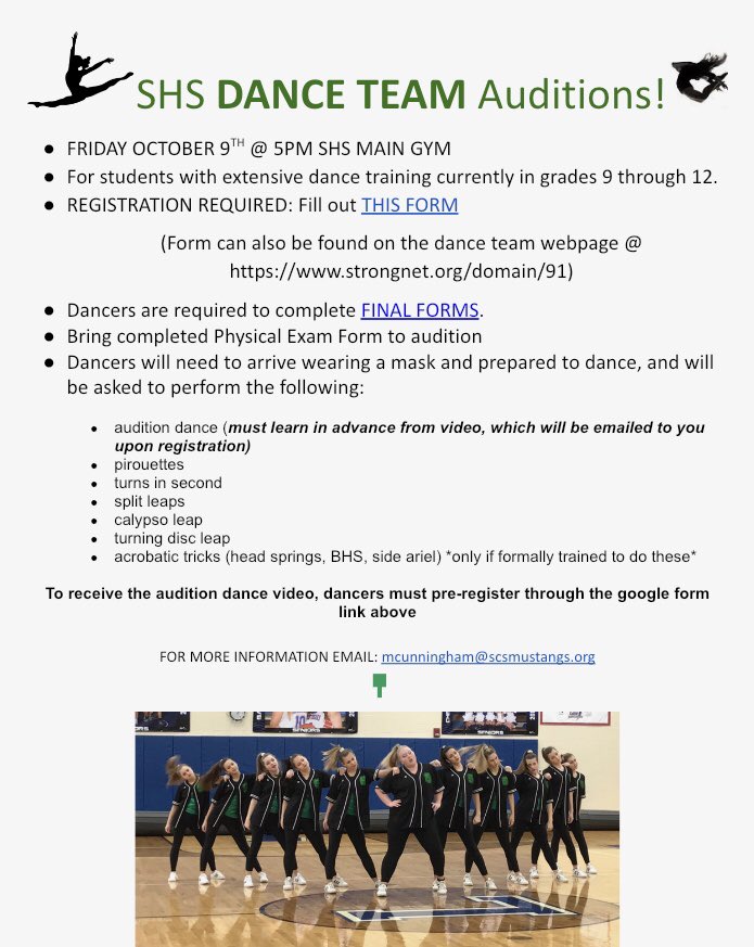 SHSdance_team's tweet photo. Good Luck to everyone trying out today! https://t.co/KaM3ECHBvg