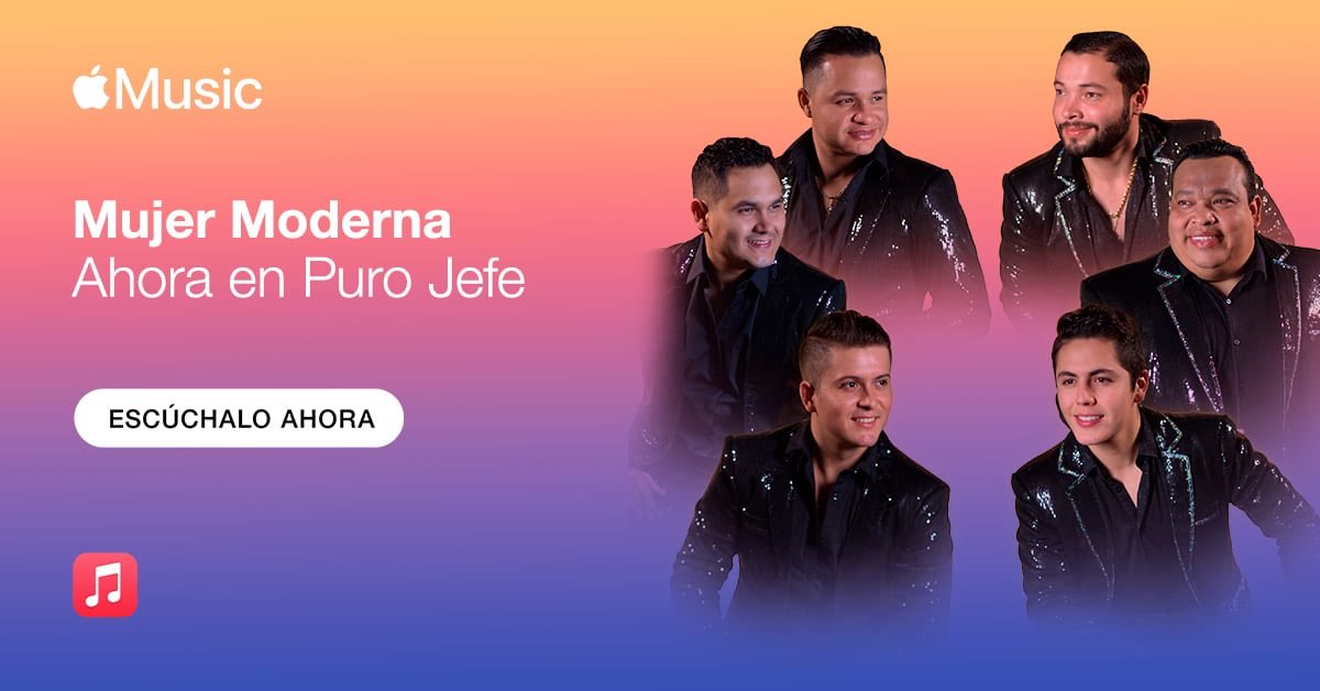 BANDARECODITOSS's tweet photo. Escucha “MUJER MODERNA” de Banda Los Recoditos y Los @sebastianes en la playlist “PURO JEFE” de @AppleMusicES 👉 https://t.co/lhRdgJoy05 https://t.co/1OLzqnyksf
