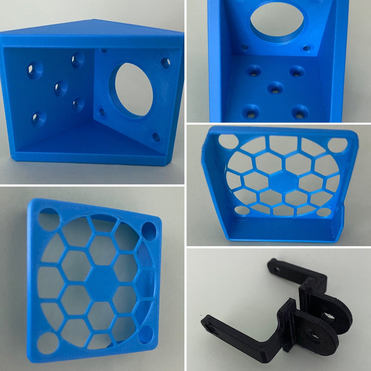 BlueJean3D's tweet photo. Custom brackets, housings and mounting modifications for a client. Contact us for your replacement parts or modification requirements. Email info@bluejean.co.za #3dprintingideas #3dprinting #3dparts #3dmodelling https://t.co/zAFe6g1k9Y