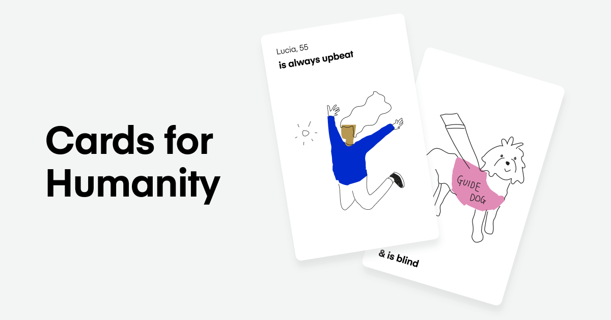 CapgeminiInvent's tweet photo. Ever played #CardsAgainstHumanity? Try our #CardsForHumanity! A fun and practical tool for #Inclusive design: https://t.co/HrSP98Yzhh https://t.co/zUjbKr20Fp