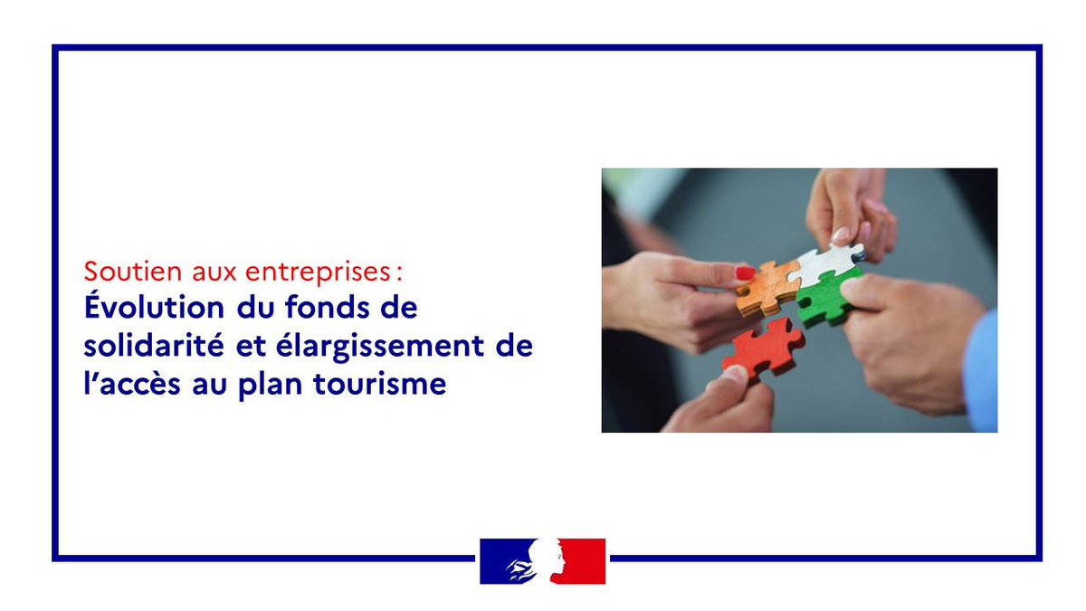 Economie_Gouv's tweet photo. Le @GouvernementFR a instauré de nouvelles mesures de soutien aux #entreprises touchées par la #CriseSanitaire et faisant l’objet du plan #tourisme. Cela inclut :
☑ une évolution du fonds de solidarité
☑ un élargissement de l’accès au plan tourisme
👉 https://t.co/mlUx270IOS https://t.co/VQq2ItQ9EY