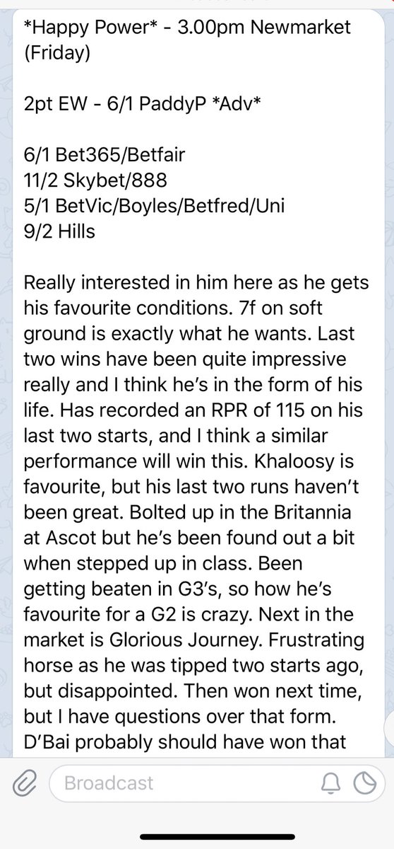 Happy Power does the business for members 🙌🔥

Was a confident 2pt EW bet, so delighted to see him go in ✅