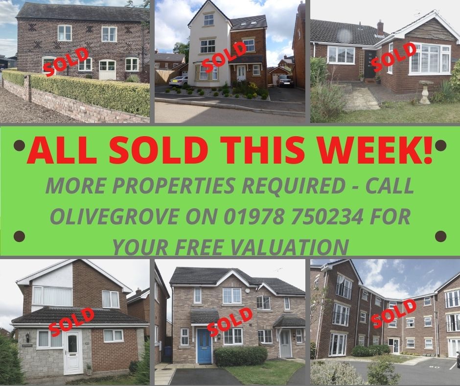 olivegrove_info's tweet photo. WOW what a week of sales, well done Team.  MORE PROPERTIES REQUIRED.  If you want to sell your property with olivegrove, why not contact us on 01978 750234 to arrange your free valuation. #Wrexham #estateagent #Sales #forsale #morepropertiesrequired #welldoneteam #property https://t.co/tOVSObccdy