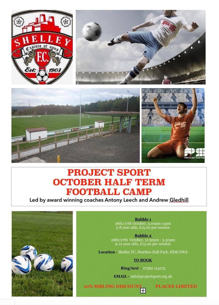 We are so excited to announce this! 

Open to EVERYONE not just Shelley FC players.

Places are limited so book quickly to avoid disappointment