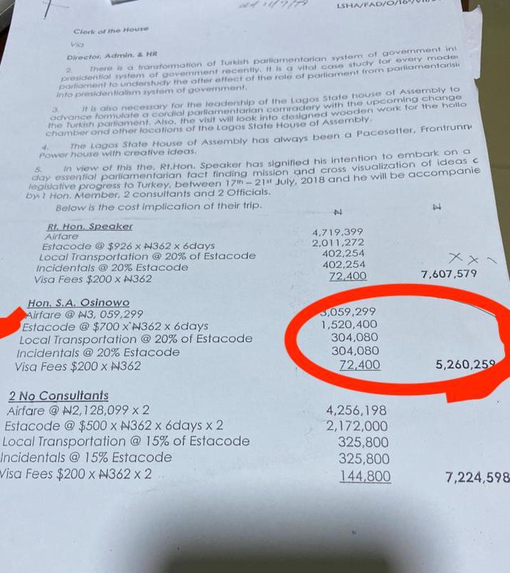 SaharaReporters's tweet photo. EXPOSED: How Lagos Speaker, @Mudashiru_Obasa, Fraudulently Collected N32.5m As Travel Allowance To Turkey To Buy Personal Furniture | Sahara Reporters https://t.co/CB4laJRrMp
#ObasaGate https://t.co/k5TIivt5yG