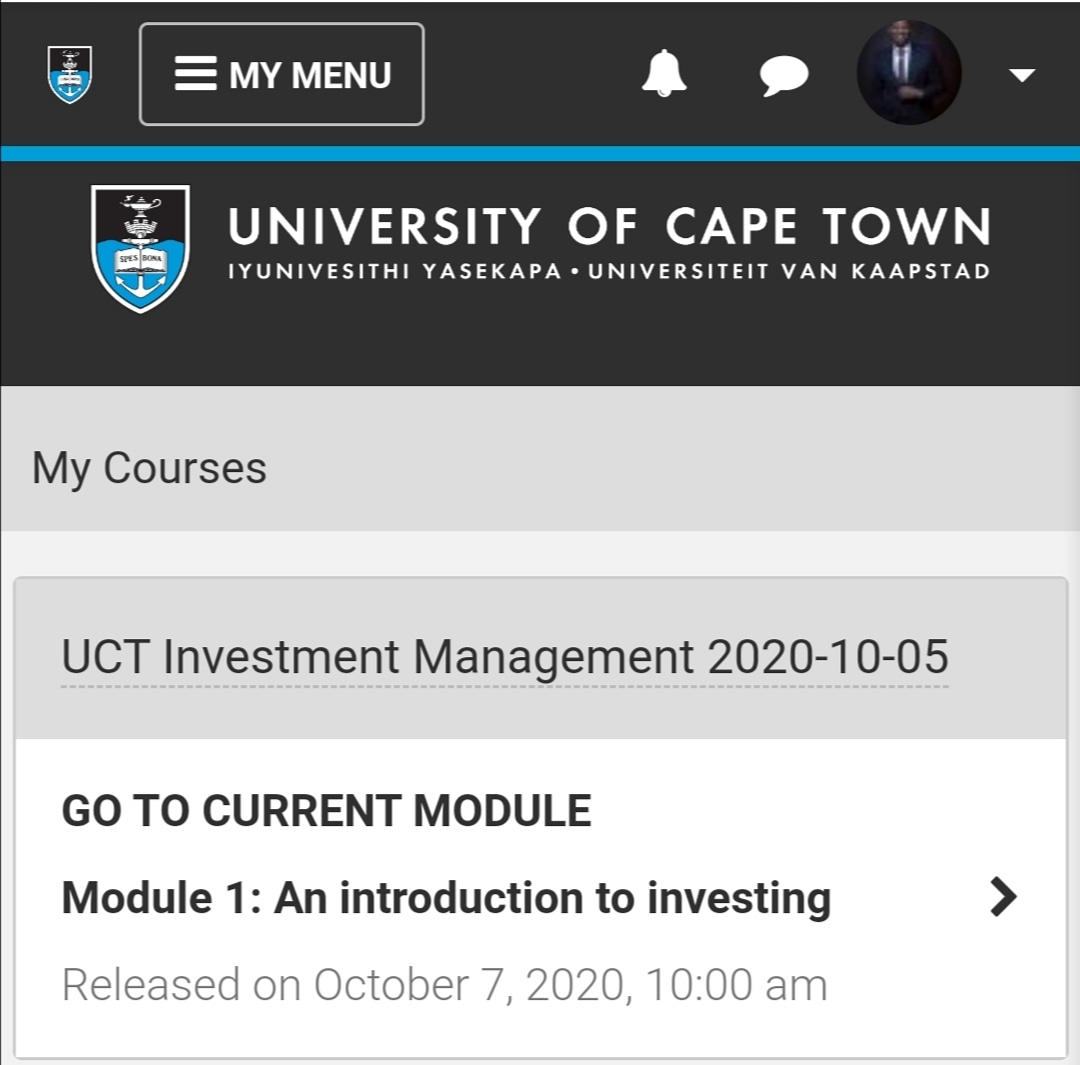 After successfully completing my UCT Property development & Investment course as well as Tax Law with @getsmarter I've just enrolled for a UCT Investment Management Course and I'm looking forward to it. https://t.co/we8YFZkxCj