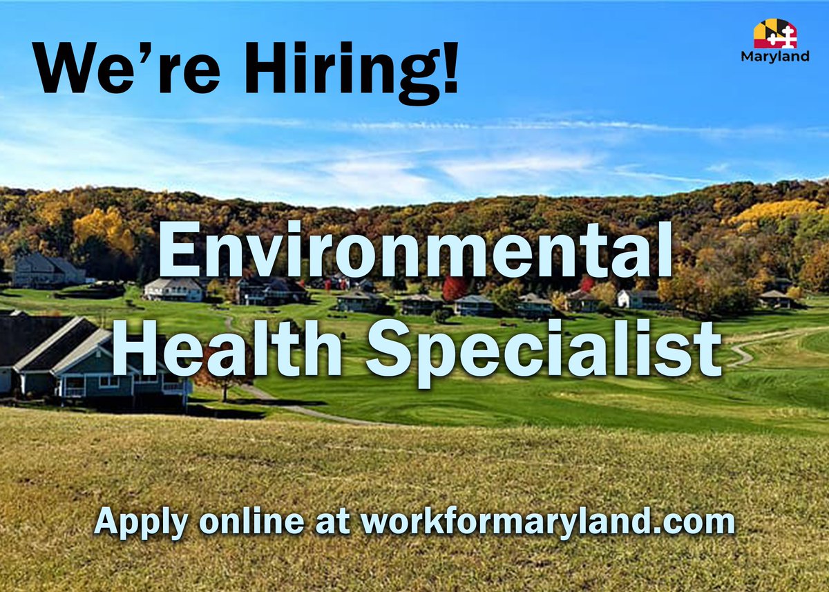 Are you licensed in Environmental Health and Safety(EHS)?
We're Hiring an Environmental Health Specialist in Carroll County!
Apply here: ow.ly/eSkP30re9Km
For more information visit: workformaryland.com
#EnvironmentalHealthSpecialist #MDStateJobs