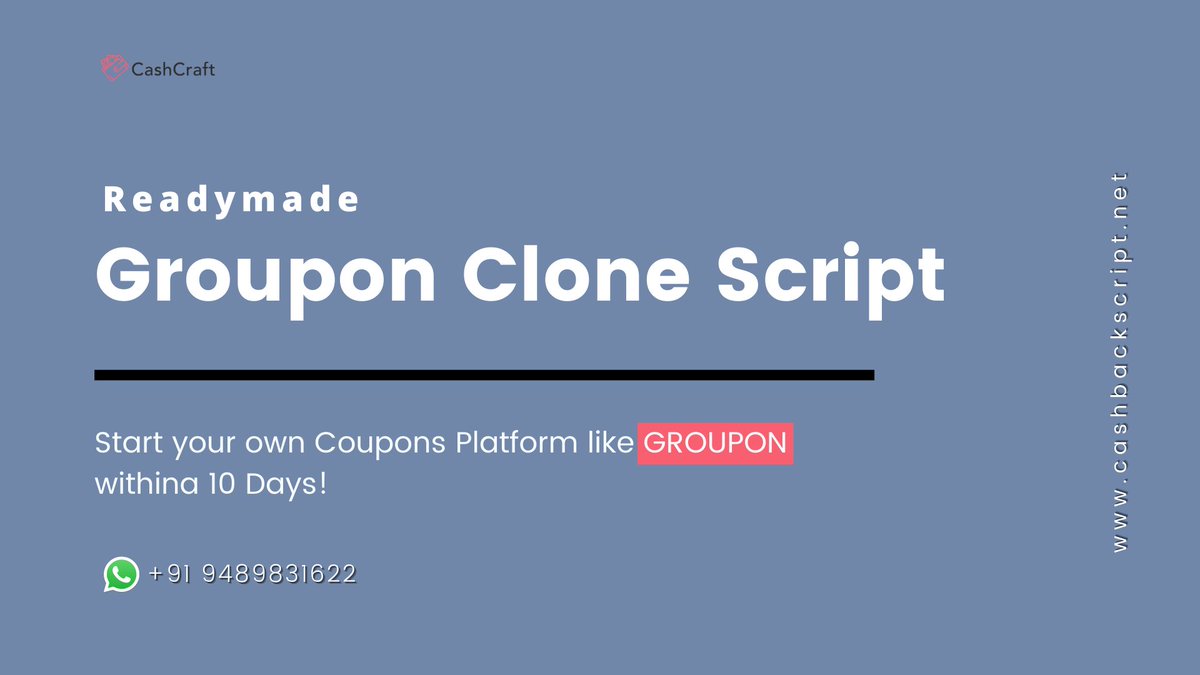 cashcraft_offl's tweet image. Make an Interactive collective Buying site offers, discount Coupons for entire products

#GrouponClone adaptability to the all Industry Verticals. 

Importance of #GrouponCloneScript bit.ly/36MTuXn

Mail to sales@cashbackscirpt.net
+91 9489831622

#groupon #UK #Paris
