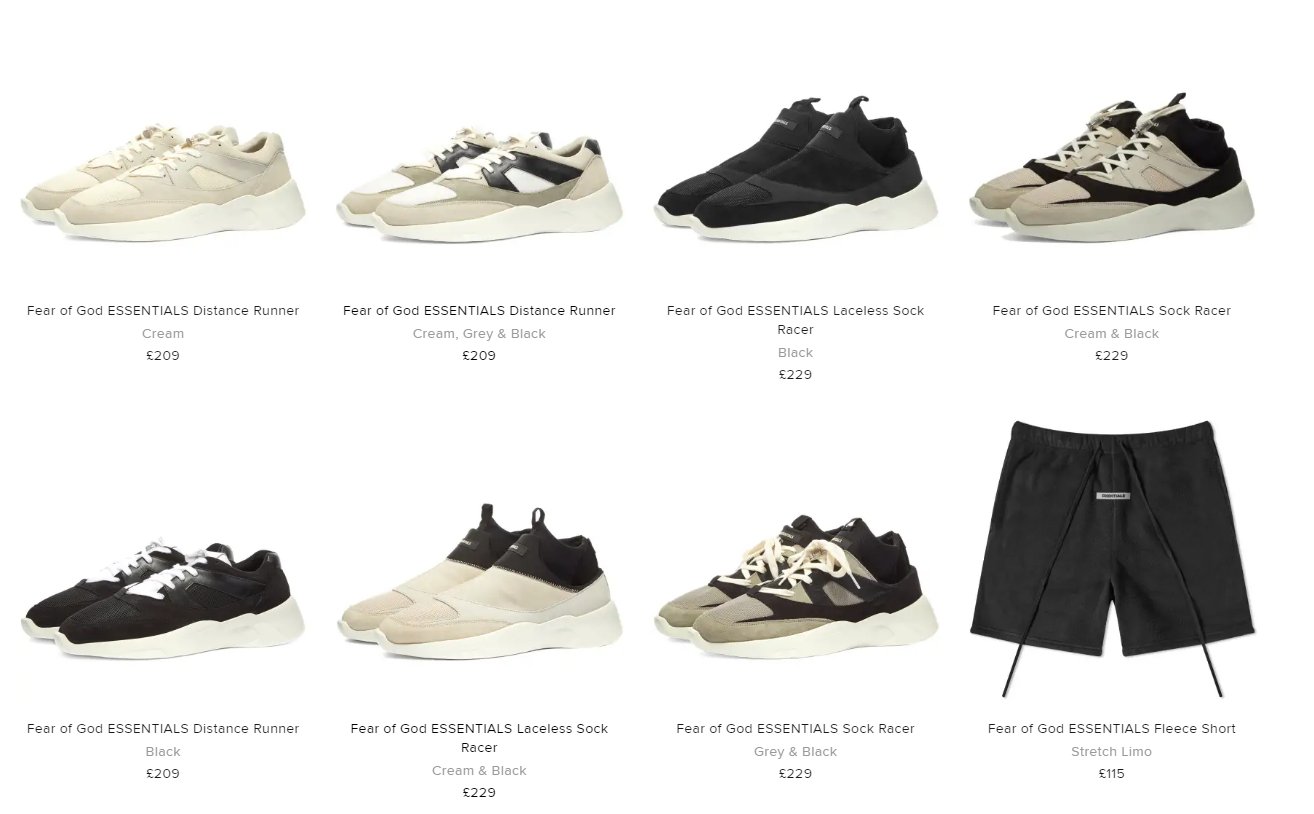 essentials distance sneakers