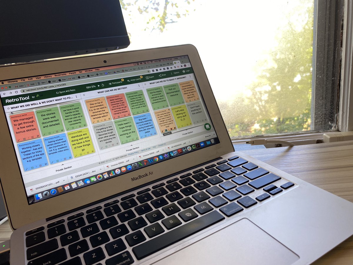 To spice things up a bit, our <a href="/EssayJack/">EssayJack (acquired by Wizeprep)</a> &amp; <a href="/RapidRiverSW/">Rapid River Software</a> team used a new tool for the “retro” part of our sprint retro &amp; demo.

There was lots of laughter, &amp; it was a great team kinda experience even though it’s 7 months since any of us have seen each other IRL.

#teamwork