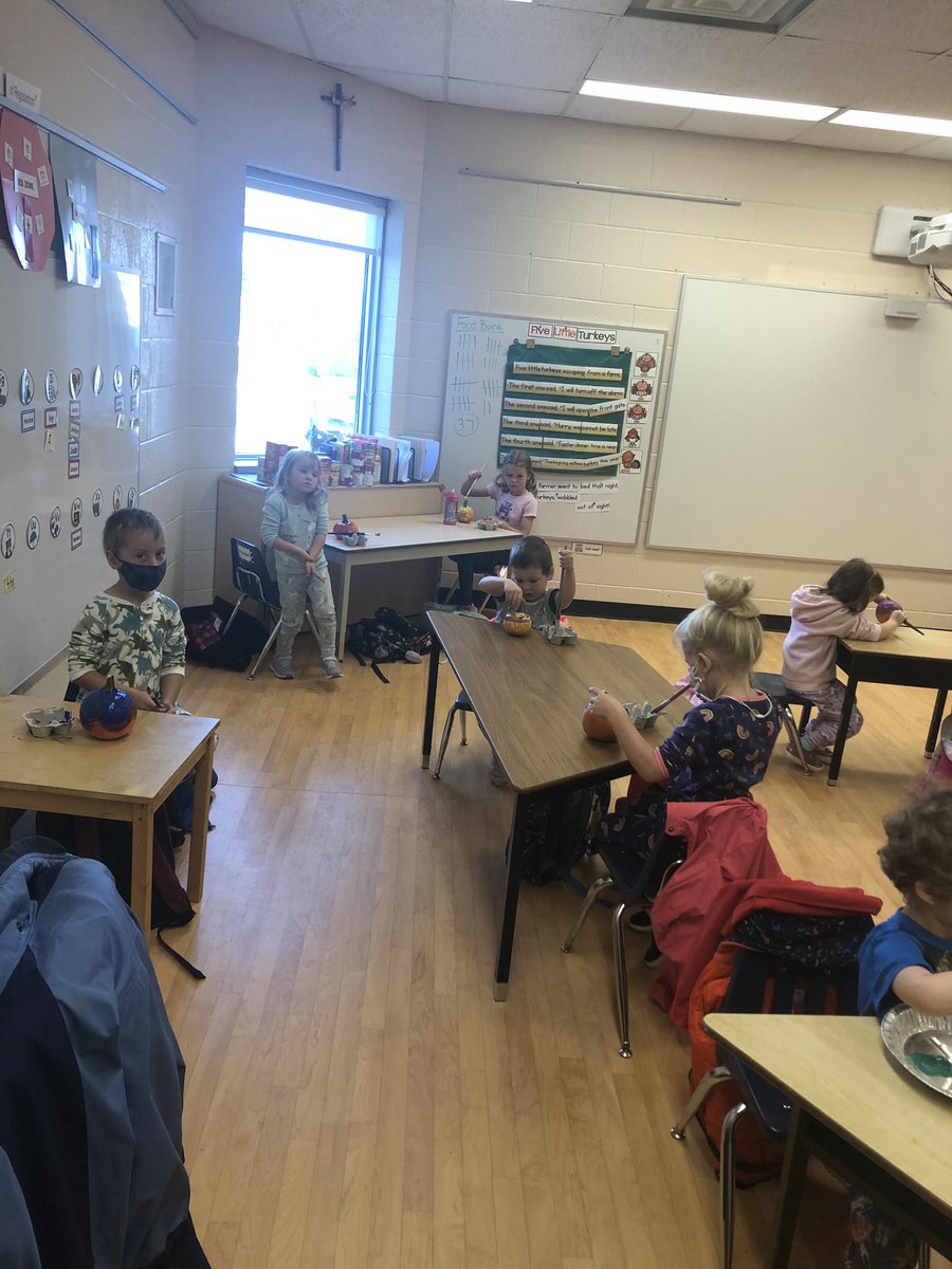 I am very thankful to get to come to work everyday! Special thanks to Ralph Pitt Produce for donating pumpkins for each child to explore and paint. #blessed #Thanksgiving <a href="/STC_Walkerton/">St Teresa Walkerton</a>