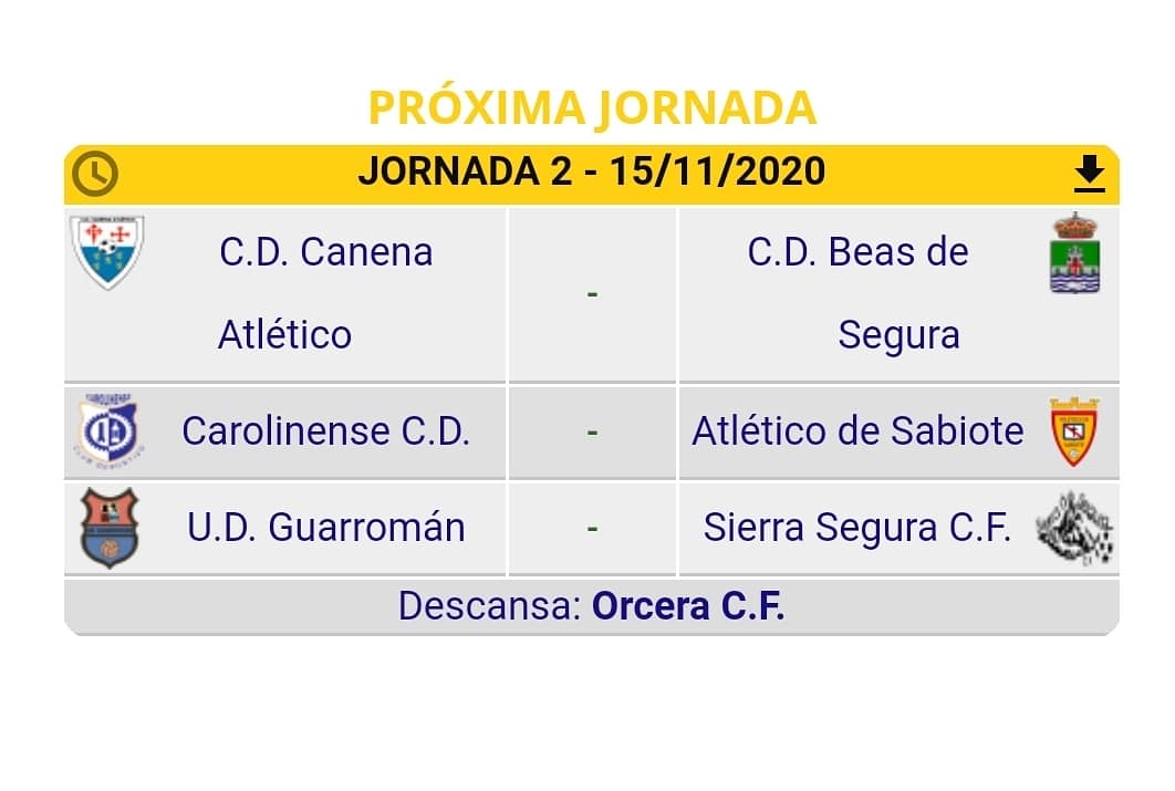 OrceraCF's tweet photo. Ya esta el 🗓 Calendario 20/21 de #2ªAndaluzaG2 para el #ORCSenior
.Debutamos J1 en Beas el 8/11, Descasamos J2 y J3 22/11 primer partido en casa 🆚 Canena
DISPONIBLE FICHA DE COMPETICIÓN EN NUESTRA WEB 💻 📱 ➡️ https://t.co/oJoeWYzXmE https://t.co/daeeECR6qS