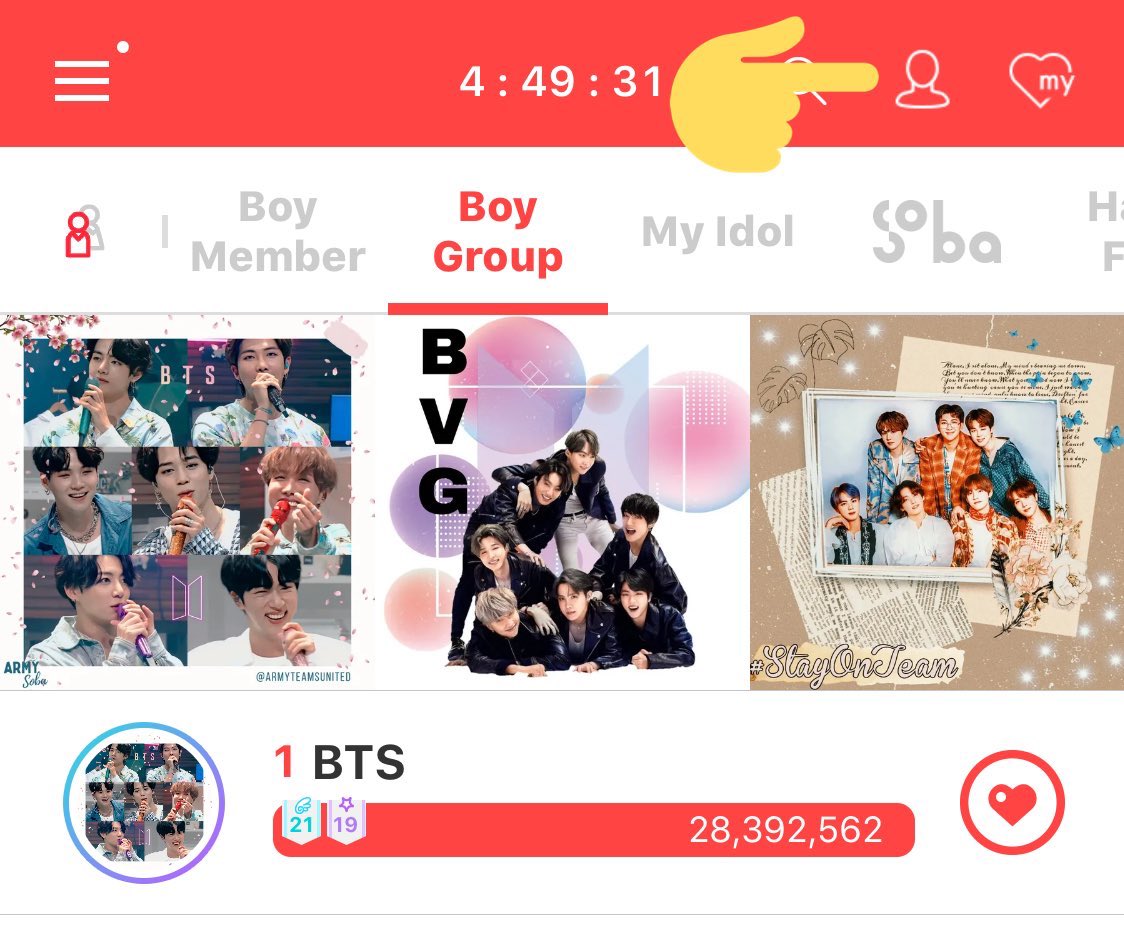  receiving hearts from your friends Open the app and click on the “friends” buttonClick on the left heart over your friend list (receive hearts button)Repeat multiple times throughout he day @BTS_twt