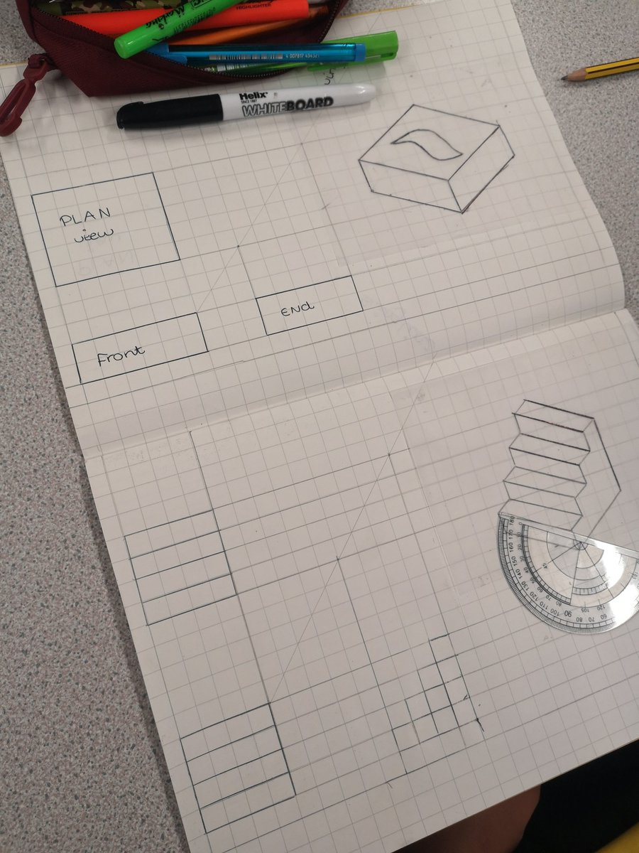 MrsC_BHCS_Tech's tweet image. Year 9s getting to grips with the basics of orthographic projection. Really enjoying teaching this Graphic Communication Unit.
