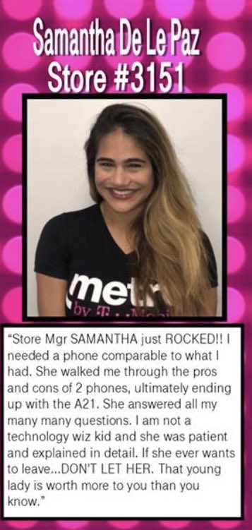 @KenBittner we know how valuable @sammiee0527 is and not a chance you would let her leave #TMobile! #MetroByTMobile #CrossBranding #CustomerObsessed #LeadFromEveryChair #BeYou #SWFL