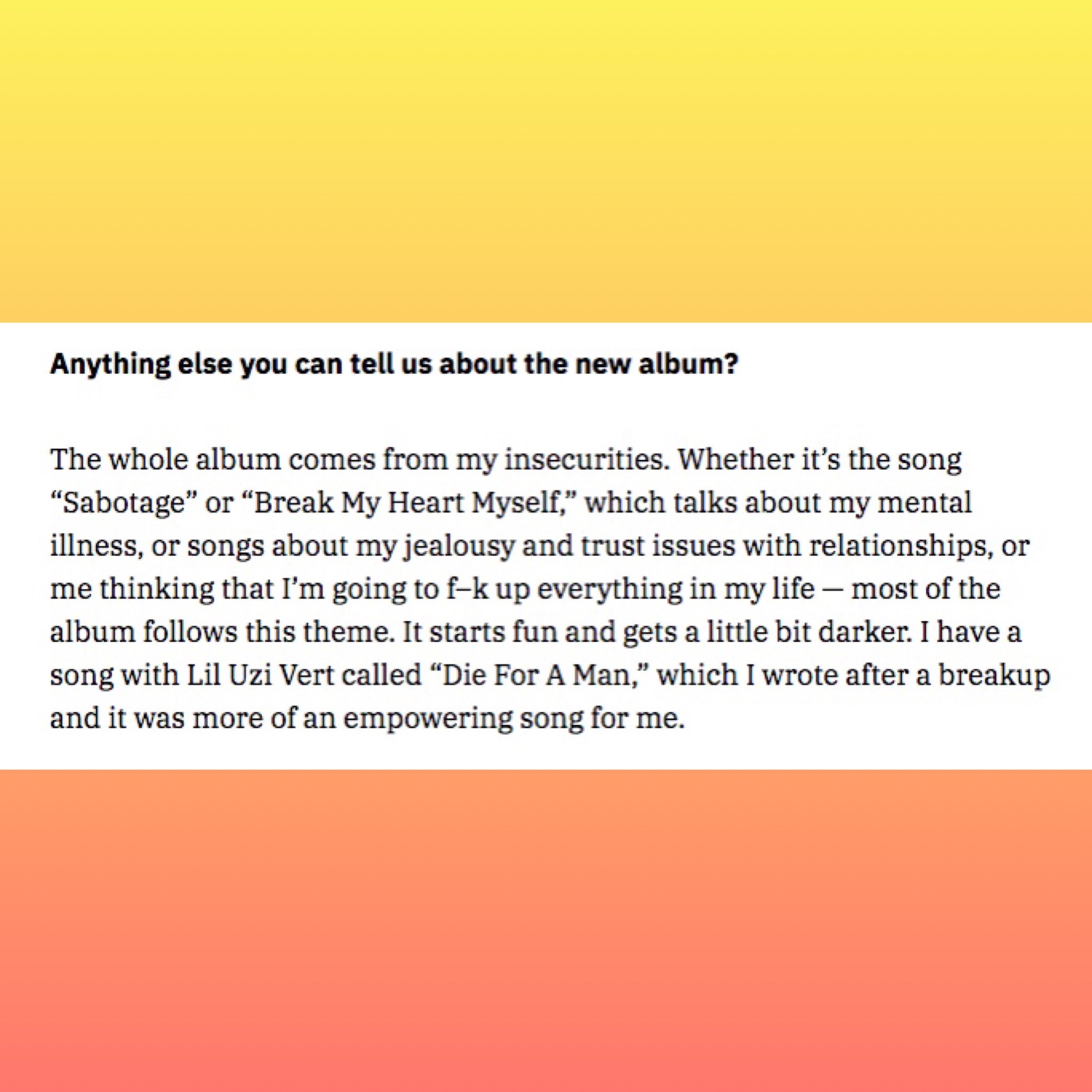 Pop Crave Bebe Rexha Reveals To Variety She Has A Lil Uzi Vert Collaboration Titled Die For A Man On Her New Album Br2 T Co Rh7dteegst T Co U3xbhplnog Twitter