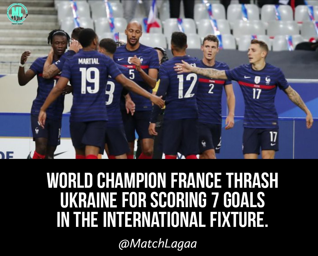 matchlagaa's tweet photo. World Champion France Thrash Ukraine for Scoring 7 Goals in the International Fixture

To know more, check this out:
https://t.co/2nkcE19WaQ 

#WorldChampion #France #Ukraine #InternationalFixture #football #InternationalFriendlies #camavinga #mykolenko #Griezmann #matchlagaa https://t.co/ojNO2GYR7v