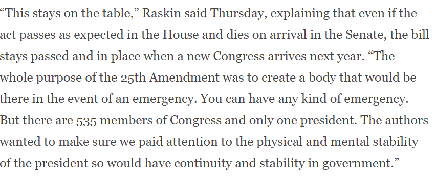 Now, for anyone confused or saying "Oh it doesn't matter, this won't be used now, can't do anything with a GOP controlled Senate " - you're missing the point entirely! Why? I asked Rep. Raskin to explain to me last night: